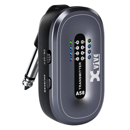 Xvive A58 Wireless Guitar System 5.8GHz Wireless Guitar Transmitter Receiver for Active or Passive Pickup Electric/Acoustic Bass Guitar