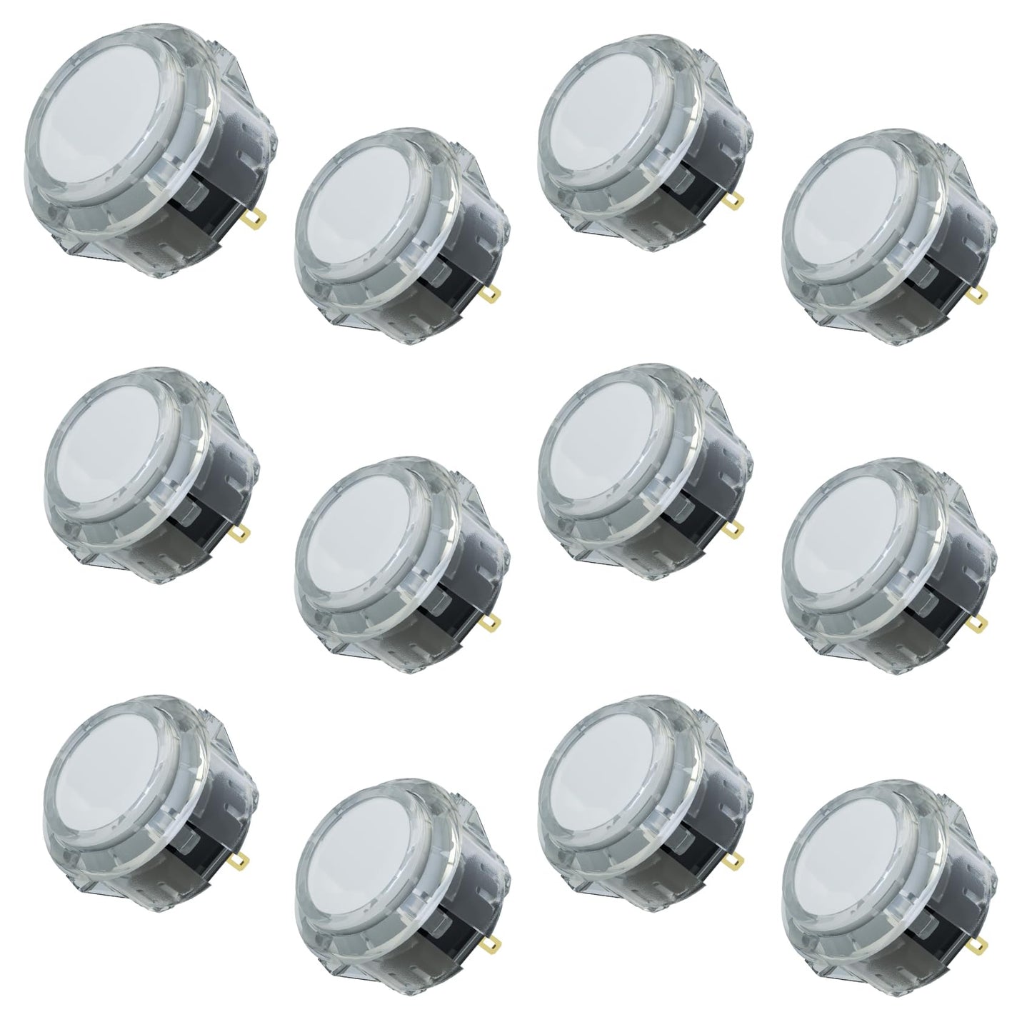 QANBA Gravity KS RGB LED Illuminated Buttons Snap-in Mechanical Pushbutton (Boxed (Clear Black R04(12pcs))