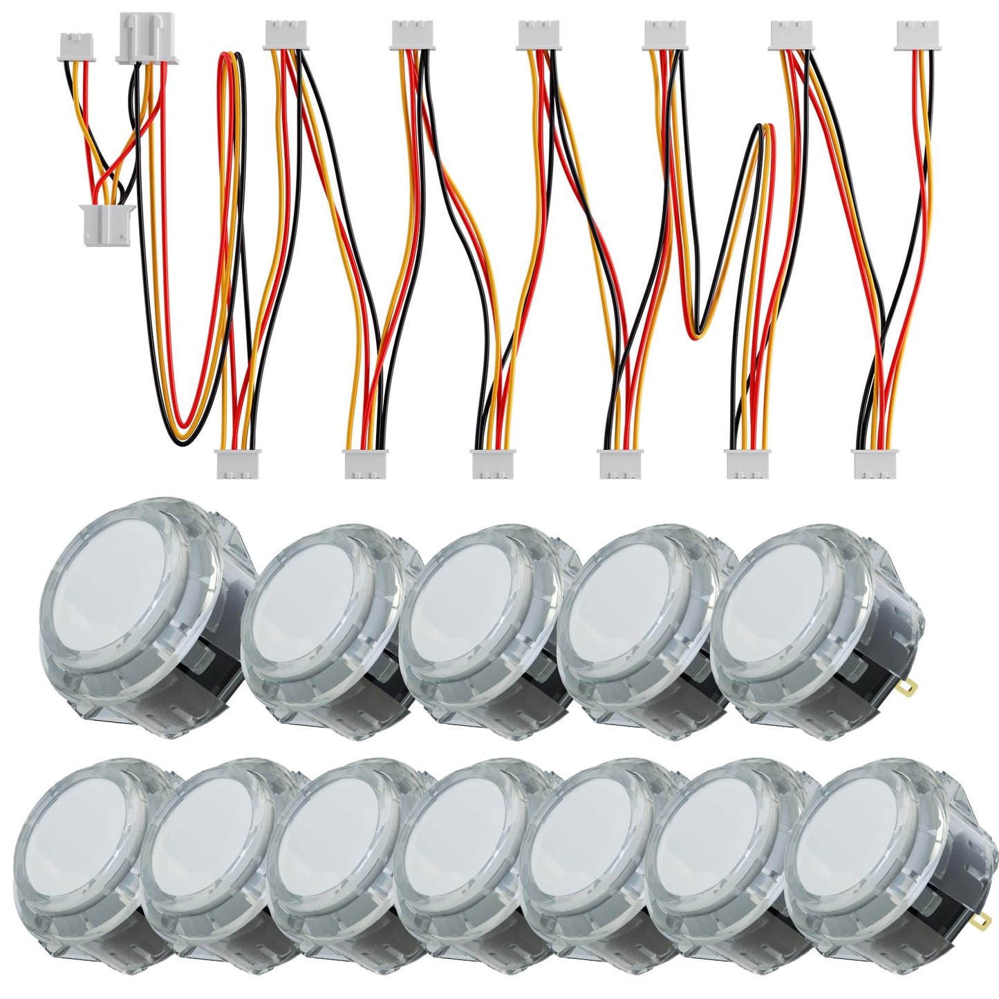 QANBA Gravity KS RGB LED Illuminated Buttons Snap-in Mechanical Pushbutton (Boxed (Clear Black R04(12pcs))