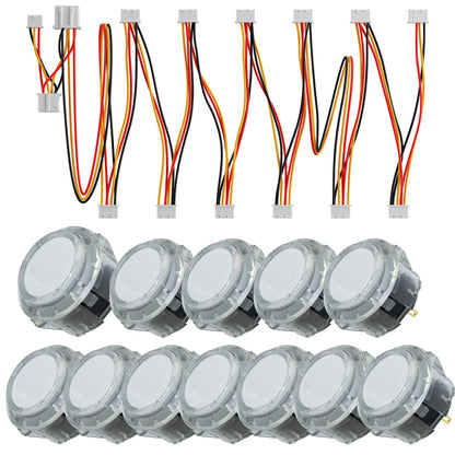 QANBA Gravity KS RGB LED Illuminated Buttons Snap-in Mechanical Pushbutton (Boxed (Clear Black R04(12pcs))