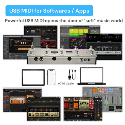 PAINTAUDIO MIDI Captain Foot Controller Multi-Effects Keyboards Synthesizer USB-MIDI musical software Bias with Time Engine Function Support all PC/CC/Note commander 10 Foot Switches