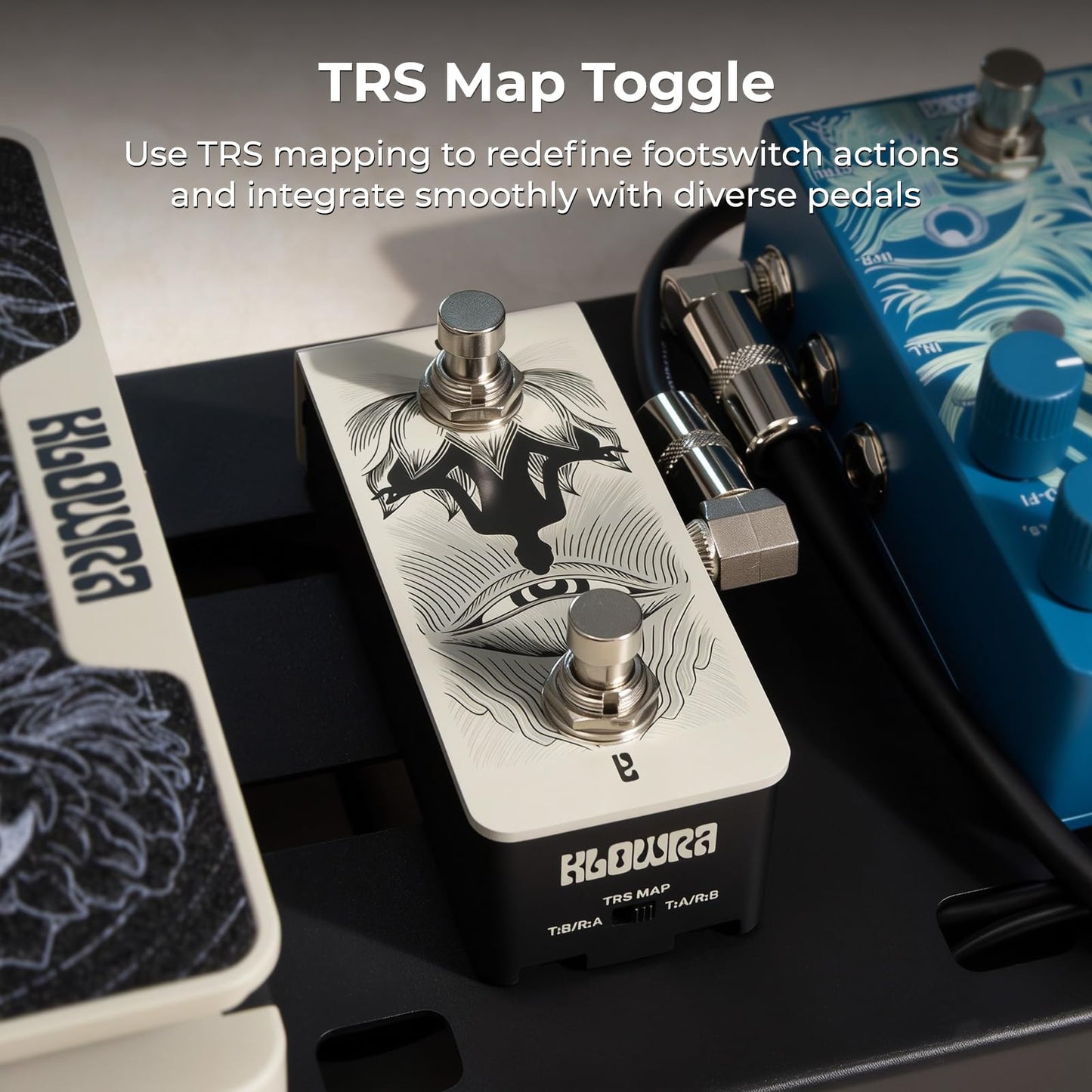 Animus Dual Momentary Footswitch Controller for Guitar Pedals, 1×TRS&2×TS Outputs to Control Up to 3 Pedals, Passive TRS A/B Mapping Switch, Includes TRS Cable(Animus Khaki)