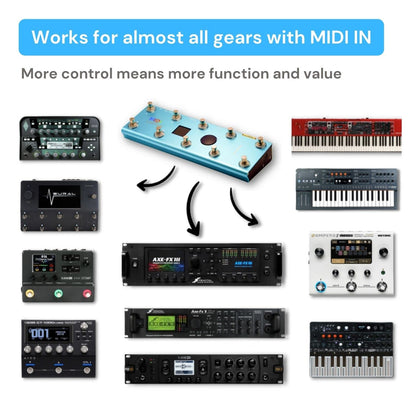 PAINTAUDIO MIDI Captain Foot Controller Multi-Effects Keyboards Synthesizer USB-MIDI musical software Bias with Time Engine Function Support all PC/CC/Note commander 10 Foot Switches