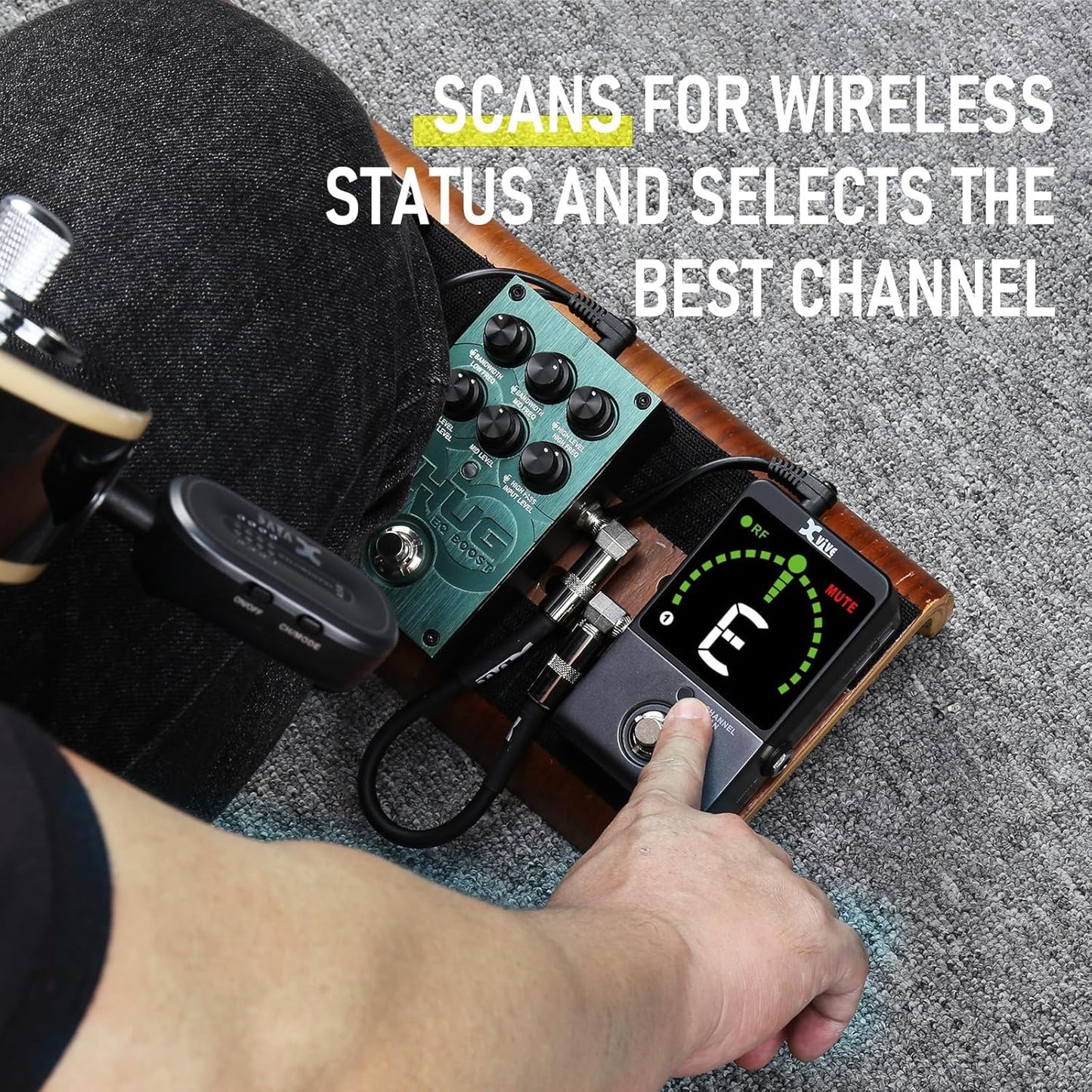Xvive A58 Wireless Guitar System 5.8GHz Wireless Guitar Transmitter Receiver for Active or Passive Pickup Electric/Acoustic Bass Guitar