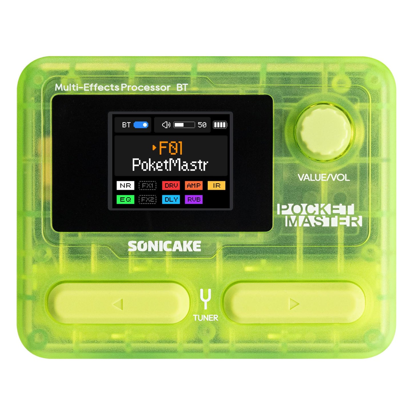 SONICAKE Pocket Master-Multi Effects Guitar Pedal with 9 Effects Modules 100 Drum Rhythms and Looper 100 Presets 20 Amp/Cab Electric Guitar Effects Processor OTG USB Audio Interface BT (Grey)