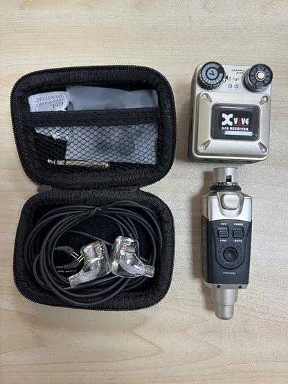 Xvive U45 Wireless in Ear Monitor System 5.8ghz IEM System Transmitter and bodypack Receiver for Studio, Band Rehearsal, Live Performance, Channel Scan Mode