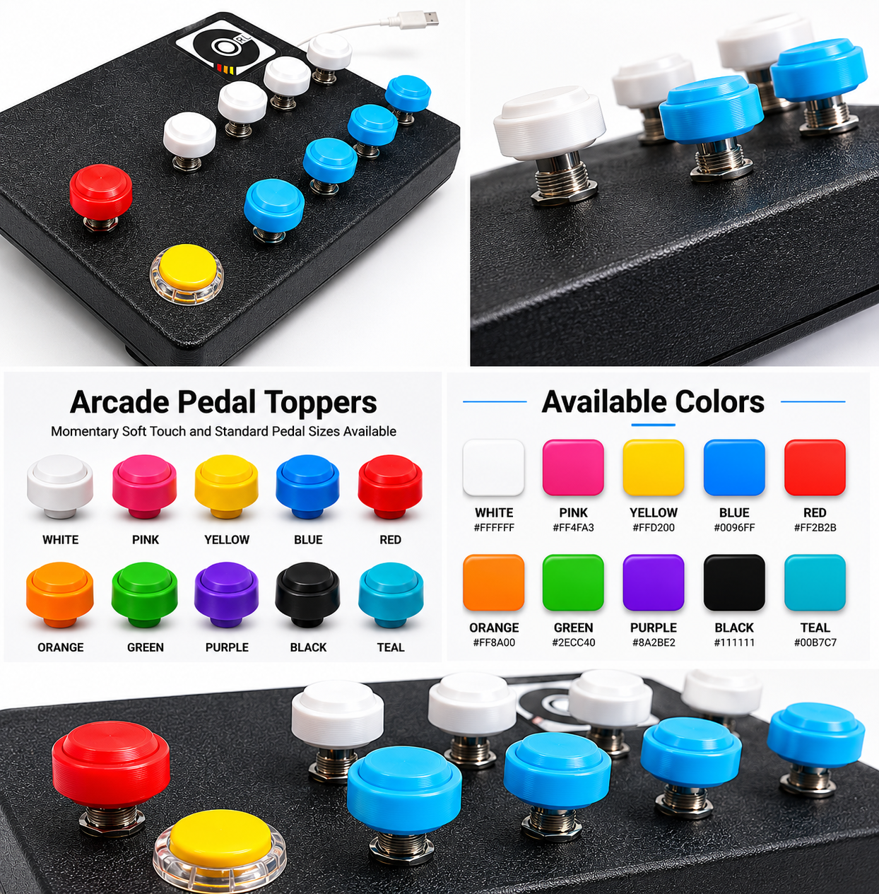5 Pack 30MM Arcade Button Toppers
